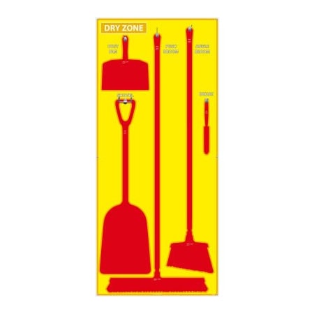 Nmc National Marker Dry Zone Shadow Board, Yellow/Red, 68 X 30, Aluminum - SB138AL